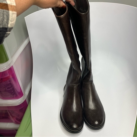 Arturo Chiang brown leather felicity riding boots knee high size 7.5 - Picture 3 of 12